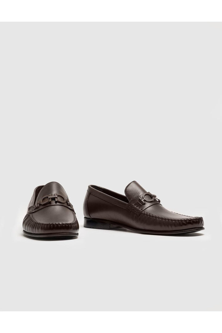Cabani Shoes Chaussures classiques pour hommes en cuir véritable marron avec boucle - Marron