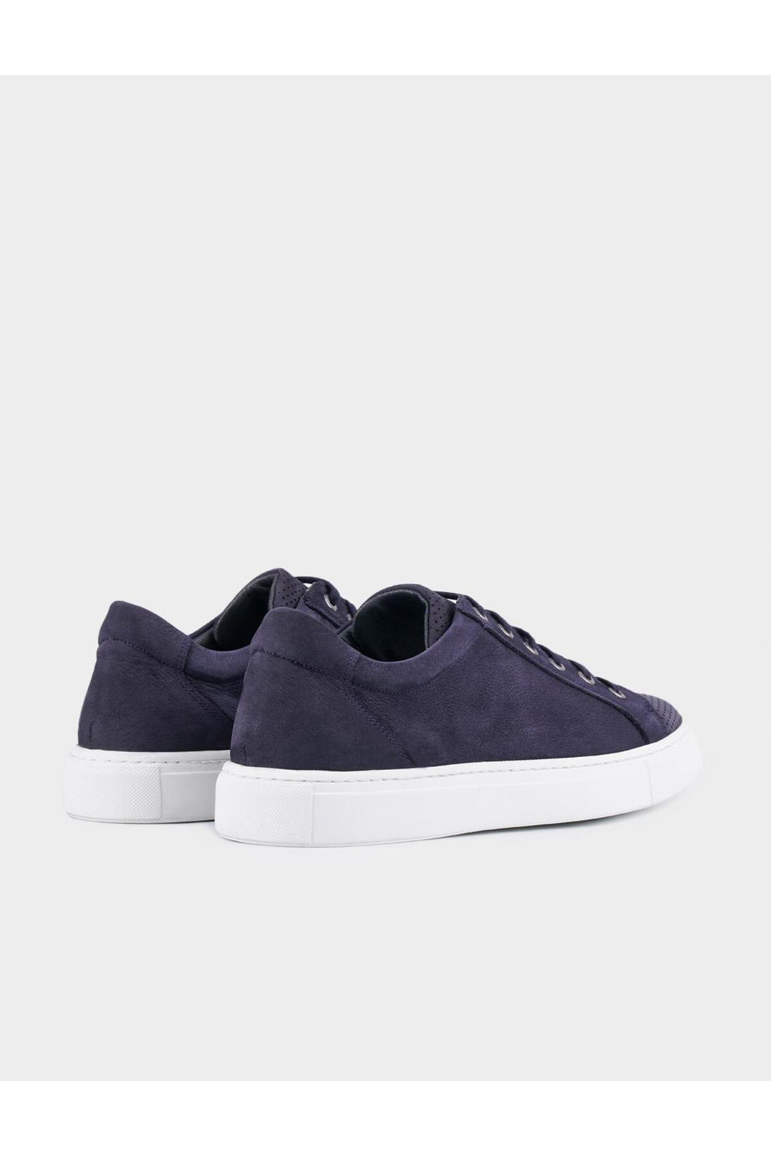 Cabani Shoes Chaussures de sport pour hommes en cuir véritable à lacets bleu marine avec semelle en caoutchouc. - Bleu marine