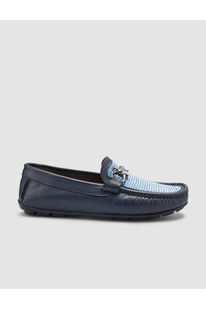 Cabani Shoes %100 Cuir Véritable Mocassins Pour Hommes Bleu Marine Avec Détails Tressés - Bleu marine