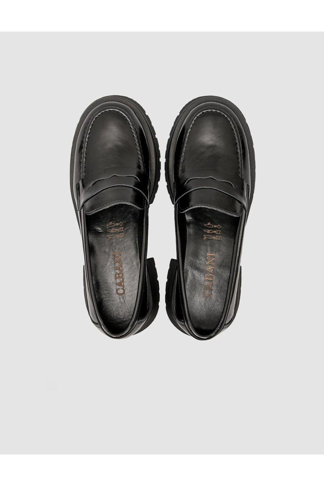 Cabani Shoes Chaussures Loafer Femme en Cuir Verni Noir - Noir