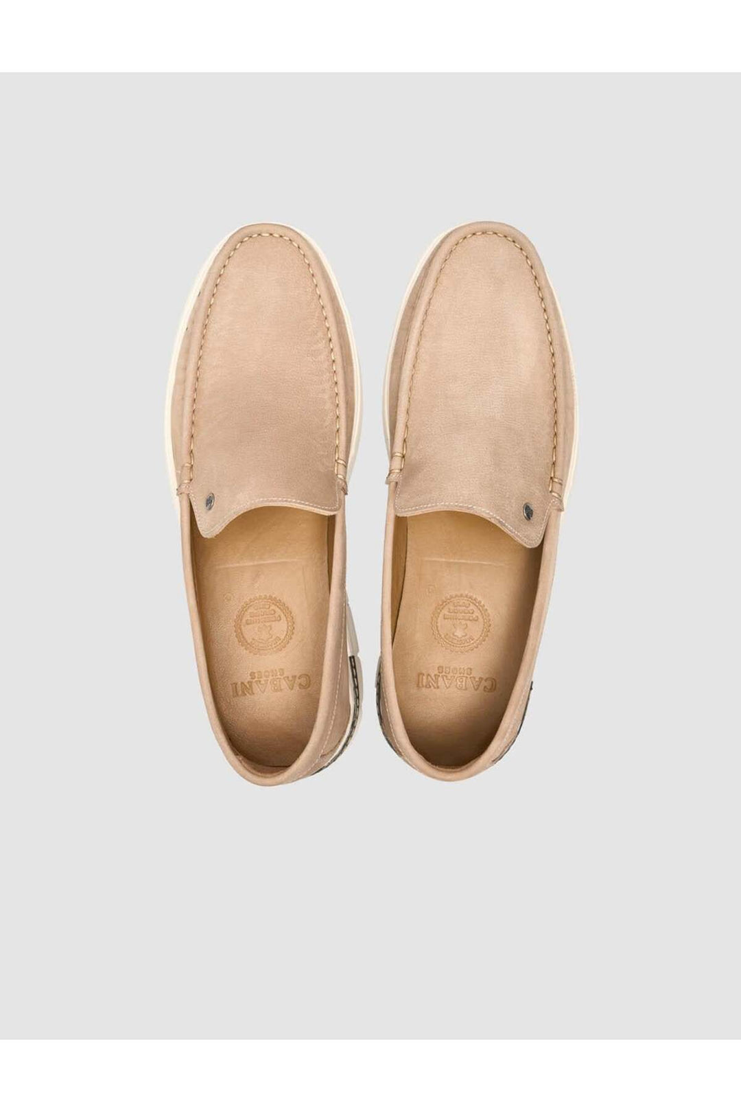 Cabani Shoes Livamo Mocassin Homme Quotidien en Nubuck Véritable Beige - Multicolore