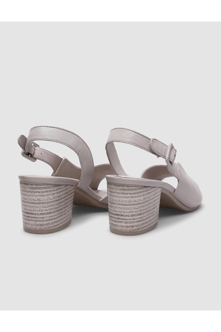 Cabani Shoes Sandales à talons pour femmes en cuir véritable gris avec détail de boucle à 100%. - Multicolore