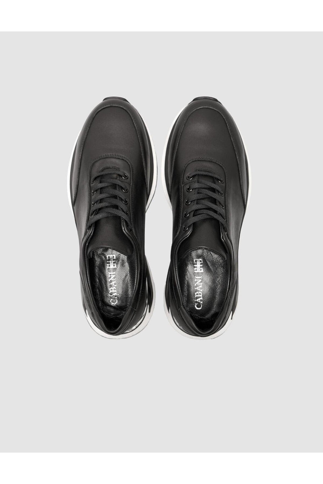 Cabani Shoes Chaussures de sport pour hommes noires avec détails de couture - Noir