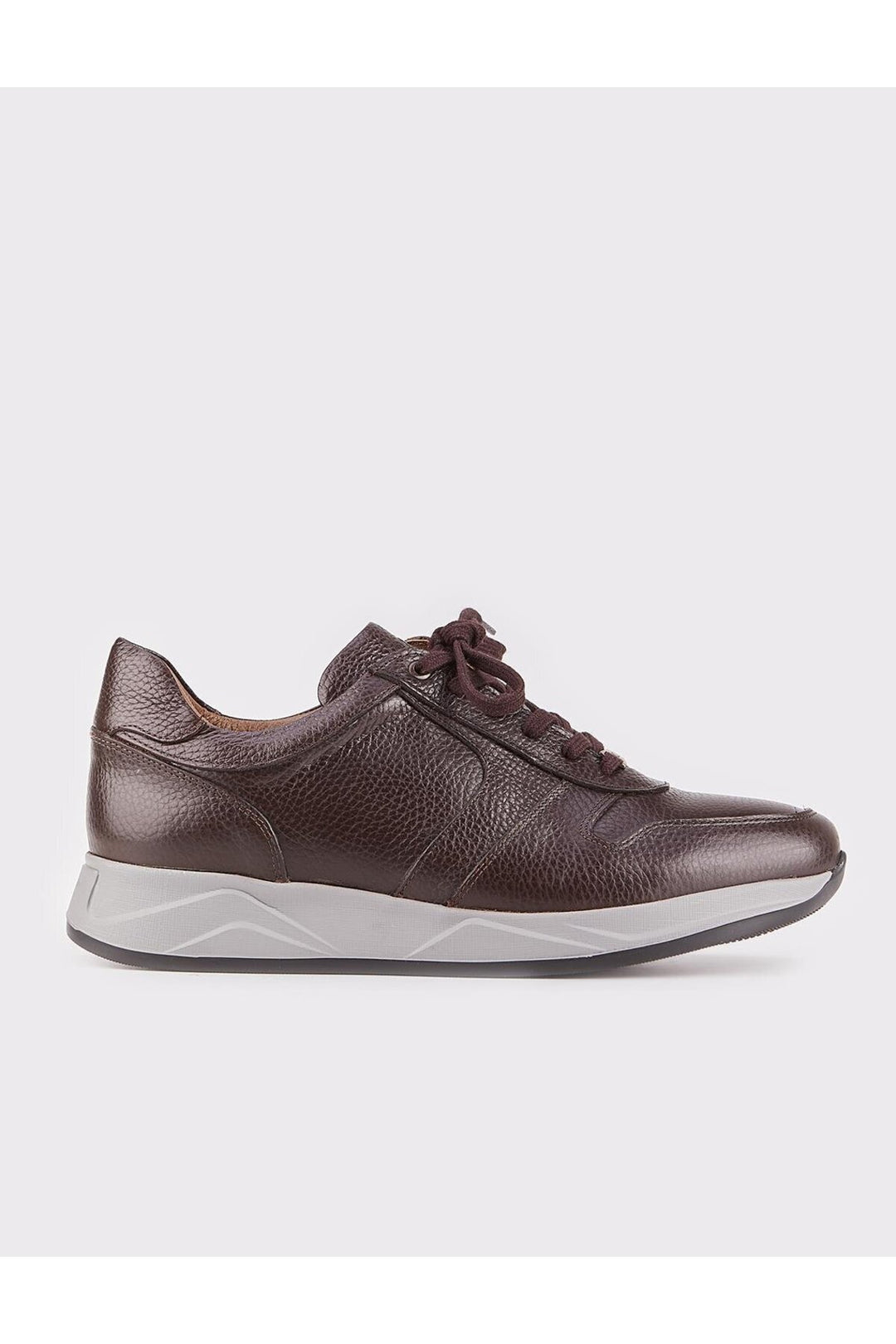 Cabani Shoes Chaussures de sport pour hommes en cuir véritable marron avec lacets, design spécial. - Marron