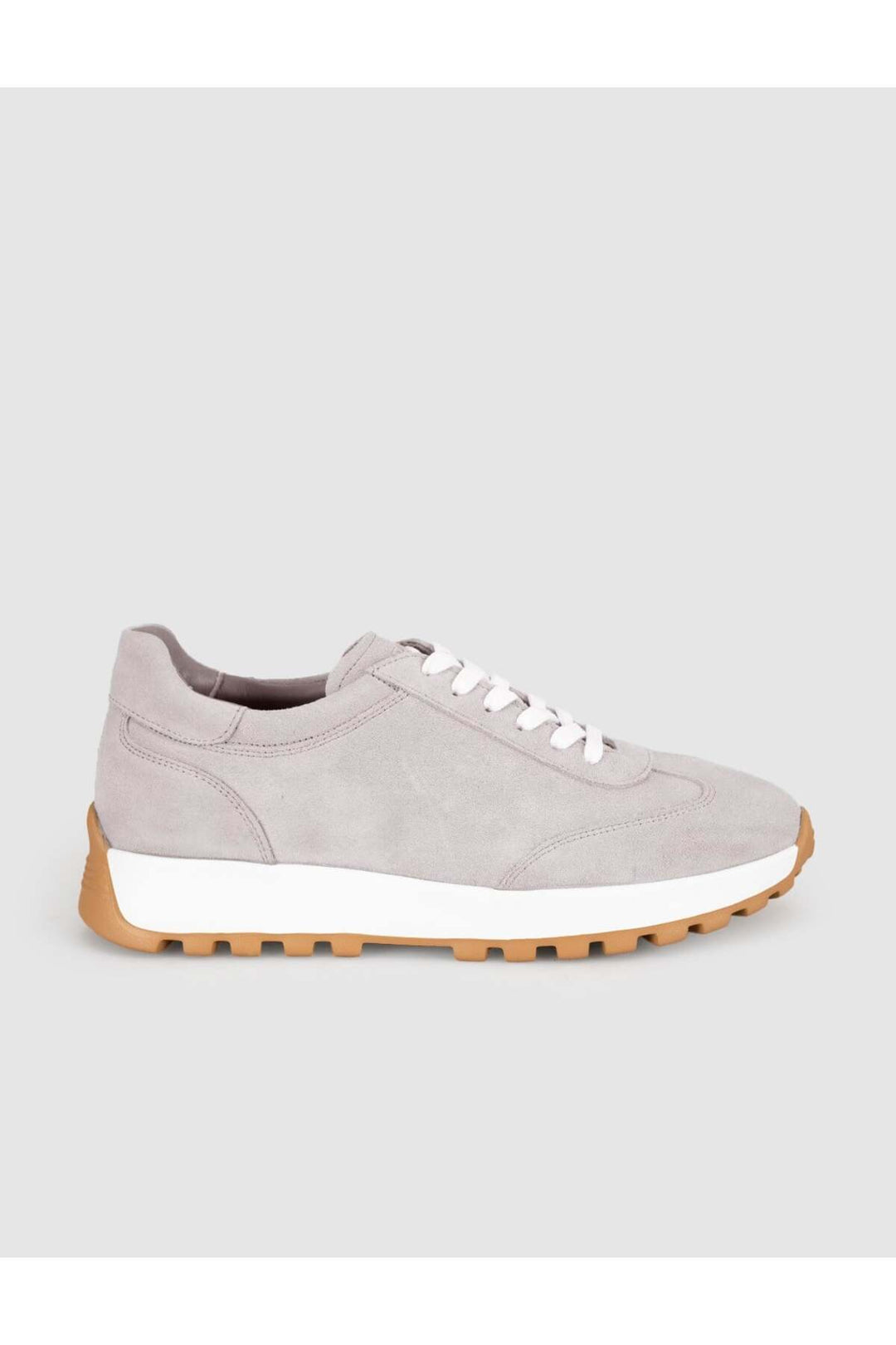 Cabani Shoes Baskets femme en cuir véritable suédé gris clair - Multicolore