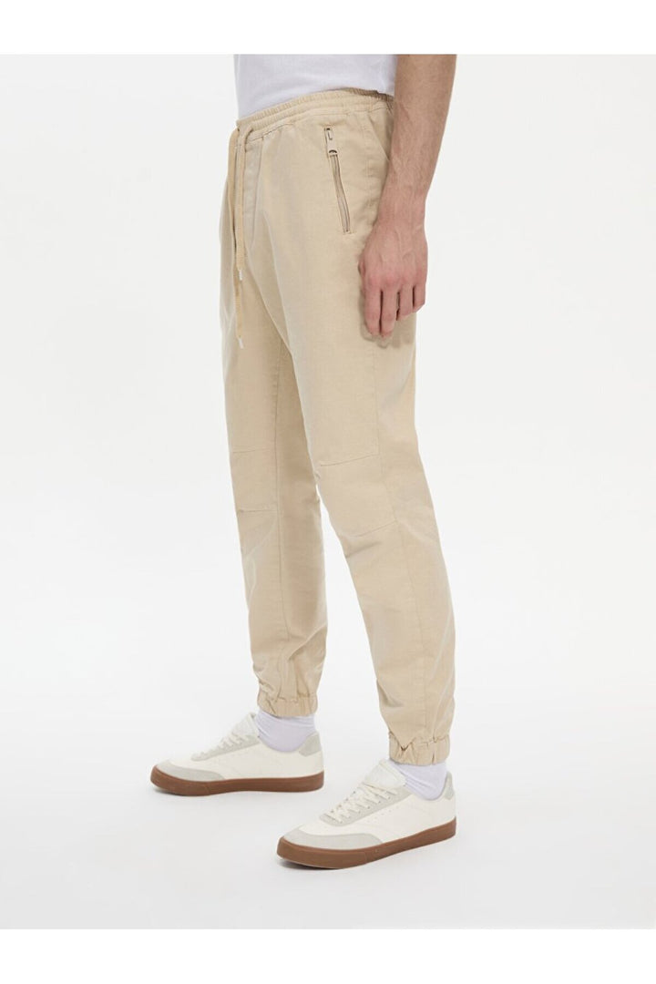 LTB Pantalon ajusté taille jogger beige