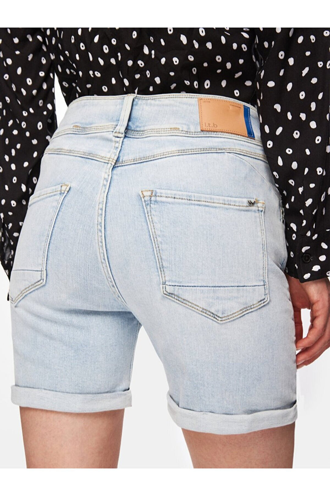LTB Short en jean taille moyenne Rosina - Bleu