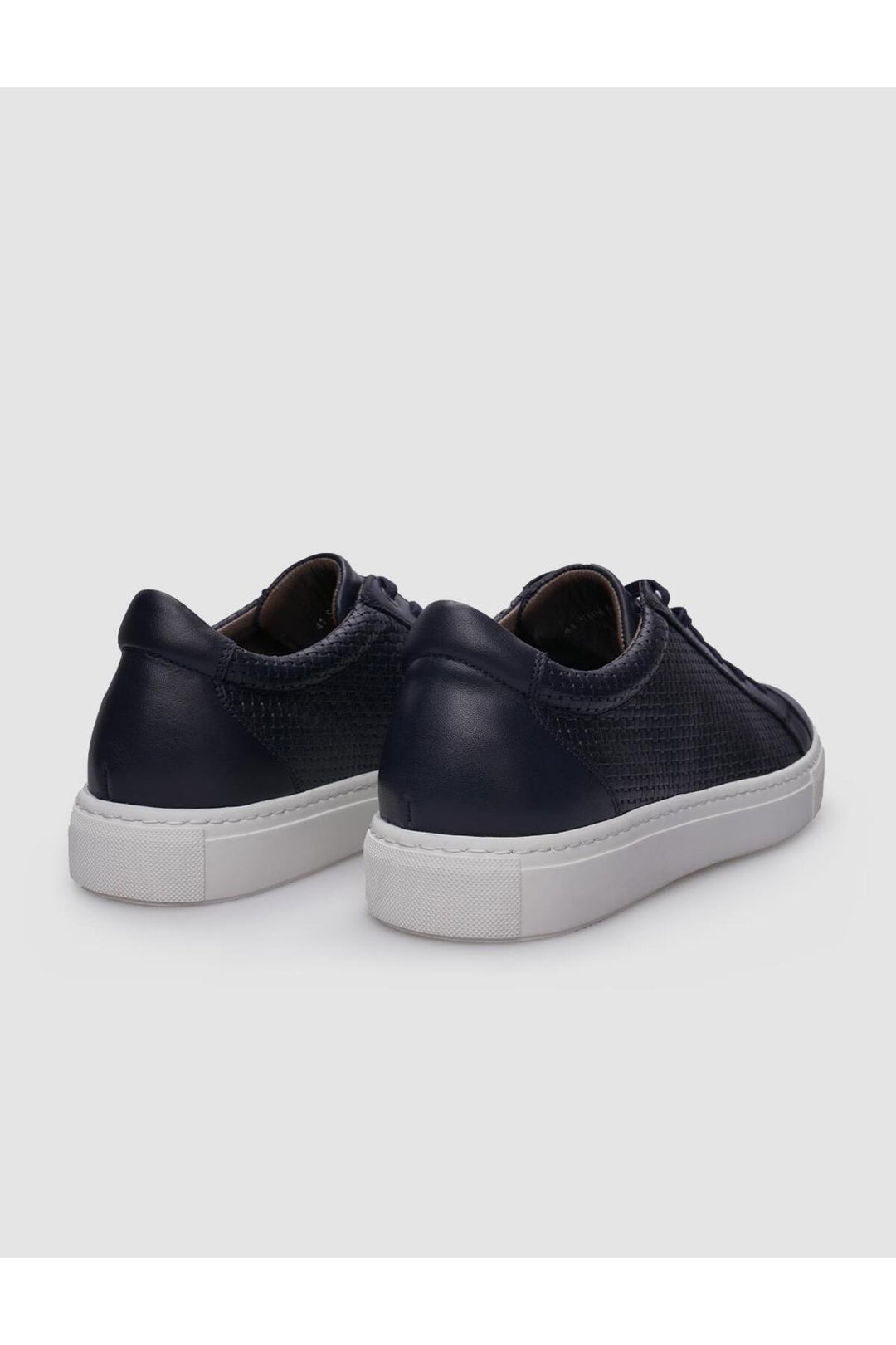 Cabani Shoes %100 Cuir Véritable Baskets Pour Hommes Bleu Marine à Lacets à Motifs - Bleu marine
