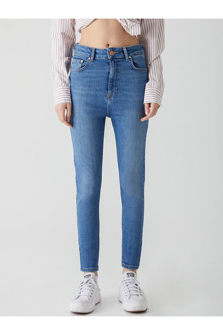 LTB Pantalon Skinny Taille Haute Marcella X - Moyen Bleu_