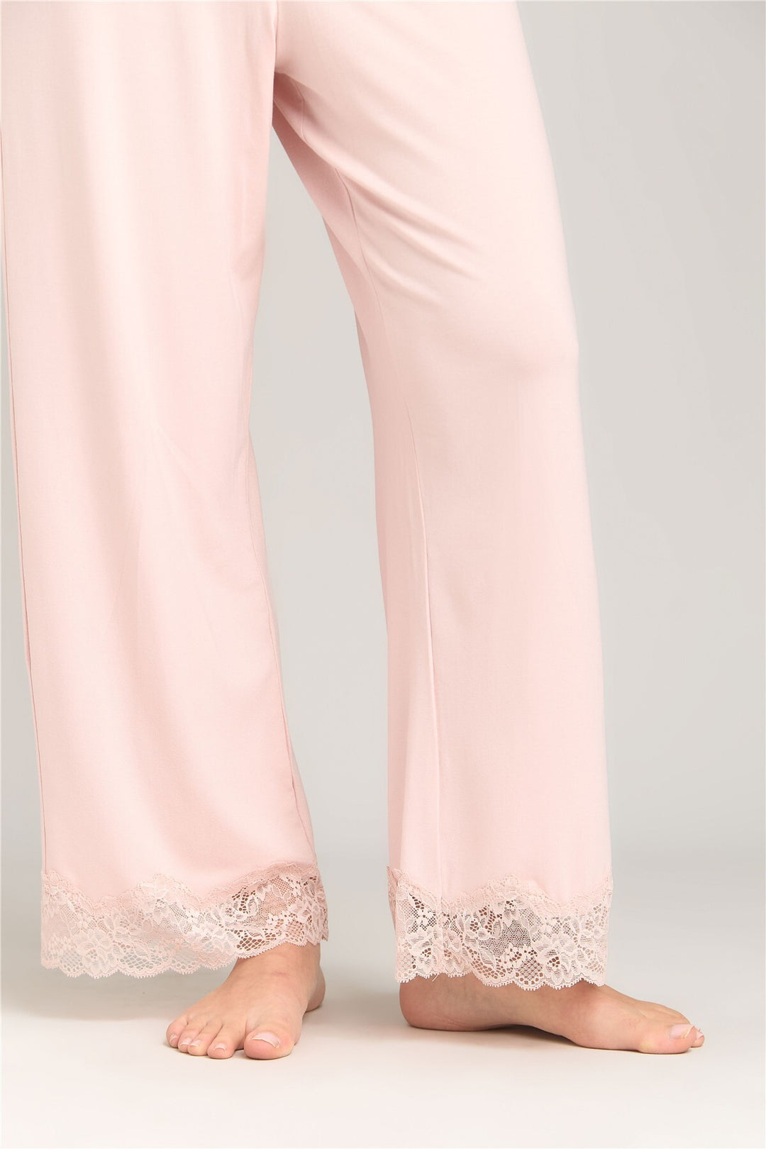 Lovely Things SOPHIA Ensemble de Pyjama en Tissu Tricoté avec Chemisier à Manches 3/4 et Pantalon - Rose
