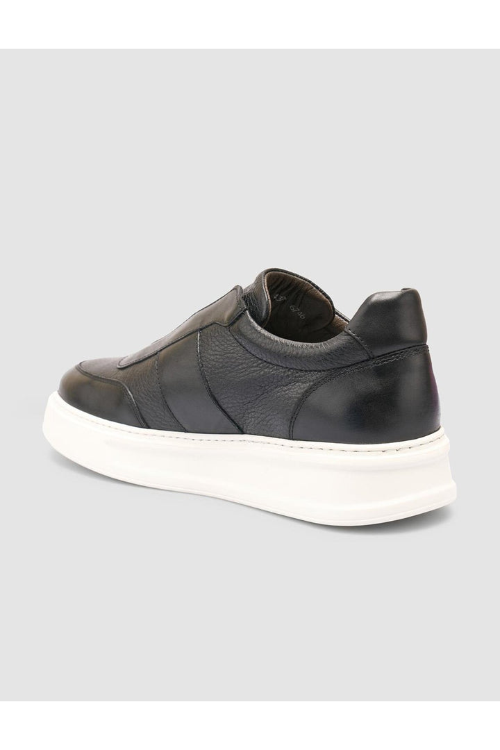 Cabani Shoes %100 Cuir véritable Chaussures de sport pour hommes noires - Noir