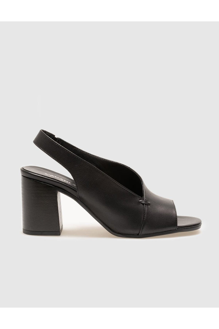 Cabani Shoes Chaussures à talons épais pour femmes en cuir véritable noires - Multicolore