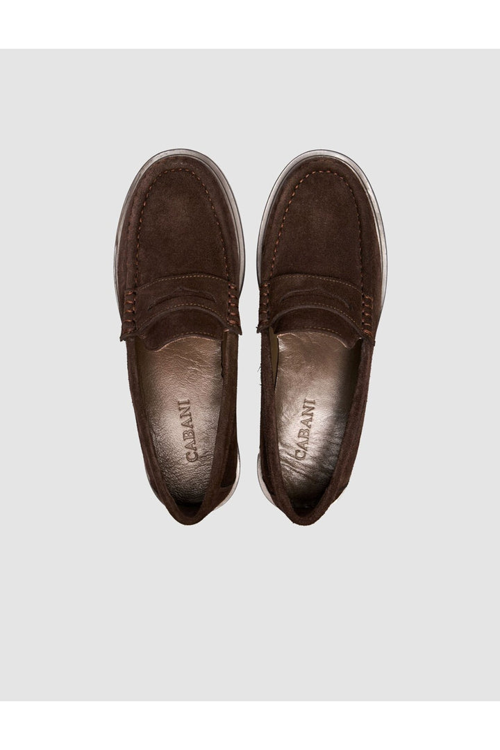 Cabani Shoes Romavin Chaussures Loafers Femme en Cuir de Vachette Marron - Multicolore