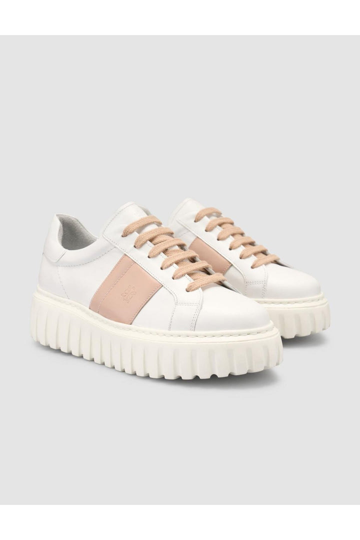 Cabani Shoes MonaMae 100% Cuir Véritable Blanc - Blanc / Poudre