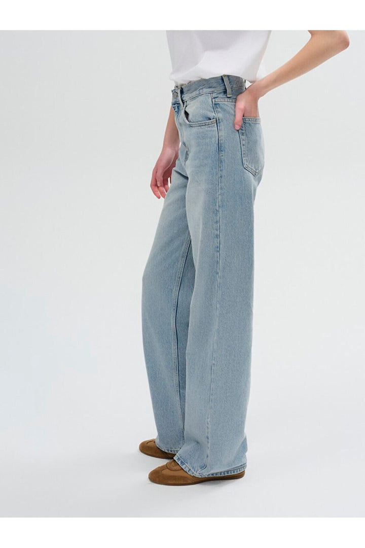 LTB Vıonne H Pantalon large taille haute - Clair Bleu_55733