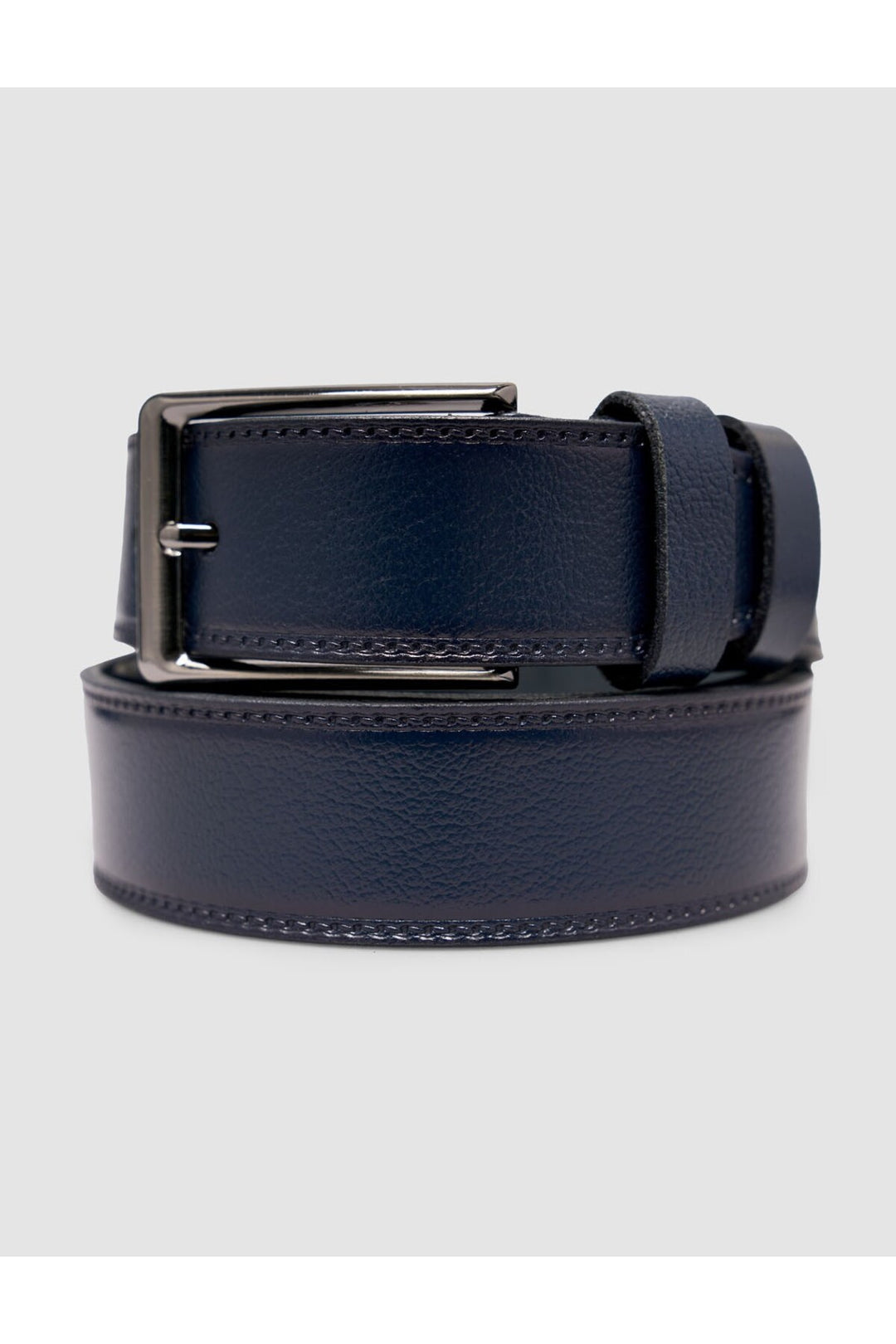 Cabani Shoes Ceinture classique pour homme en cuir véritable 100 % bleu marine avec couture de 3,5 cm. - Bleu marine