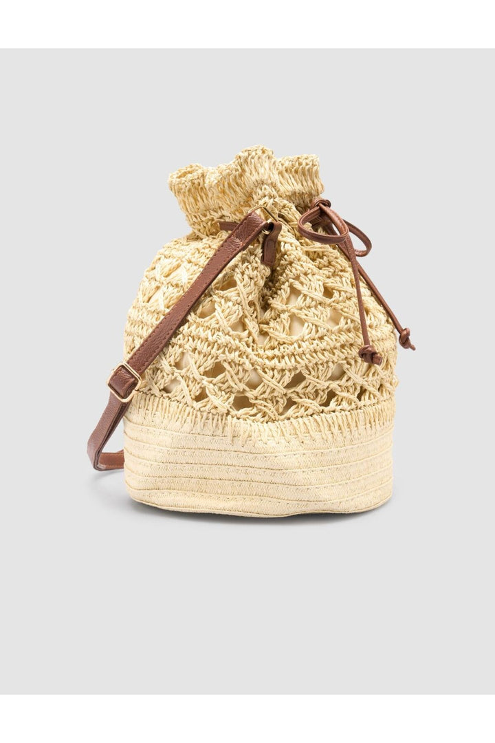Cabani Shoes Sac en paille crème pour femme - Multicolore