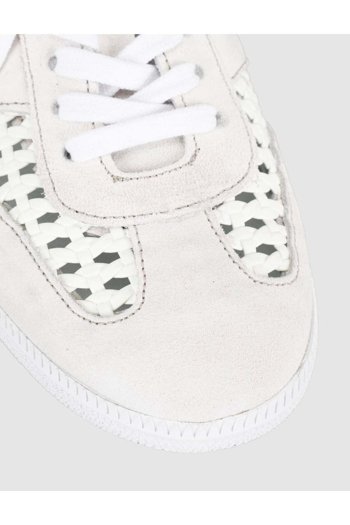 Cabani Shoes Baskets mules femmes en cuir véritable blanc - Multicolore