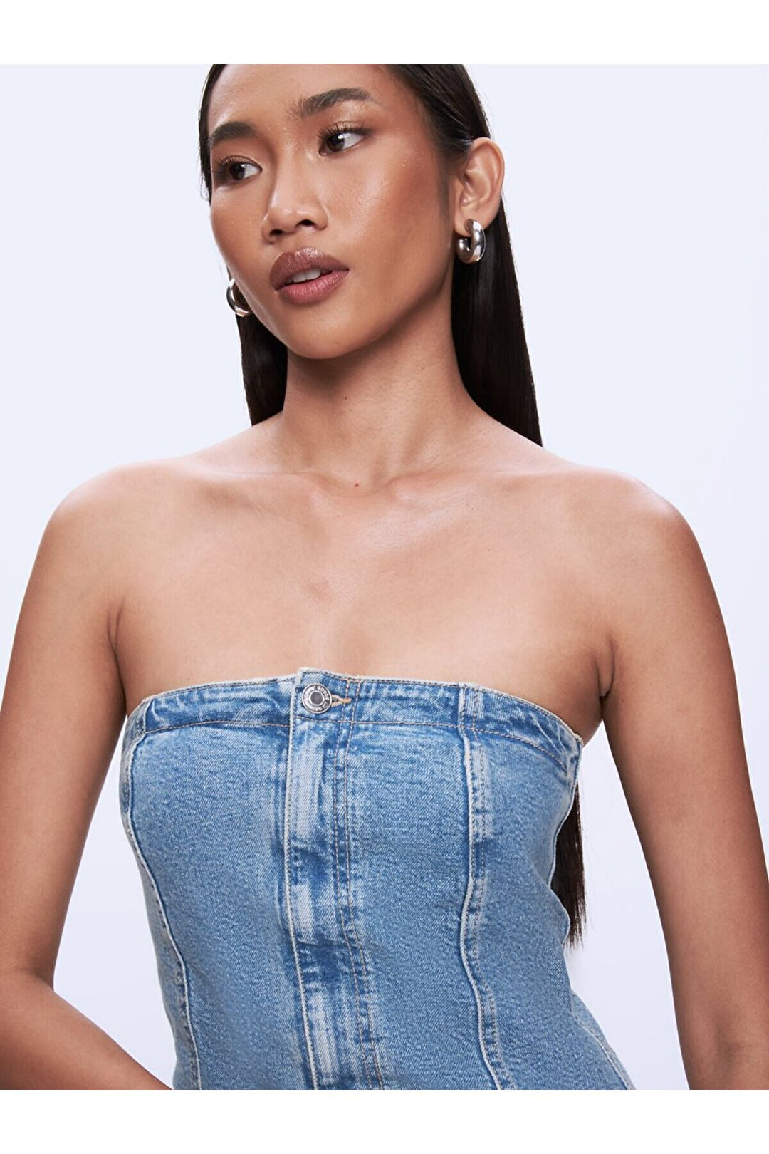 LTB Robe sans bretelles en jean Talısa