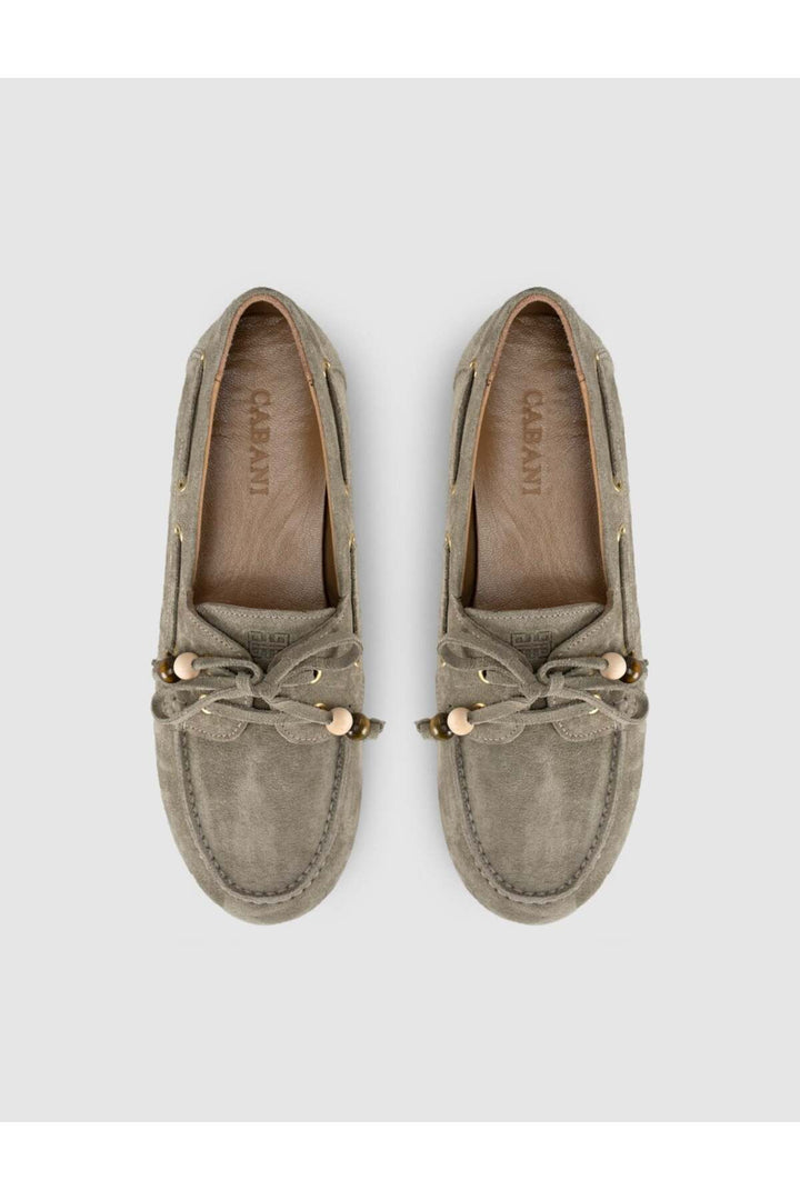 Cabani Shoes Lumanar Femme Nomad Vert olive Suède Driver Loafer Chaussures - Vert