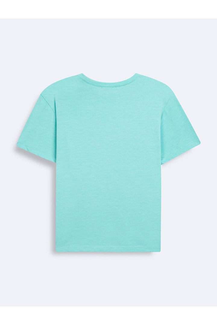 LTB T-shirt vert à manches courtes et col rond avec impression Sıgn - Vert
