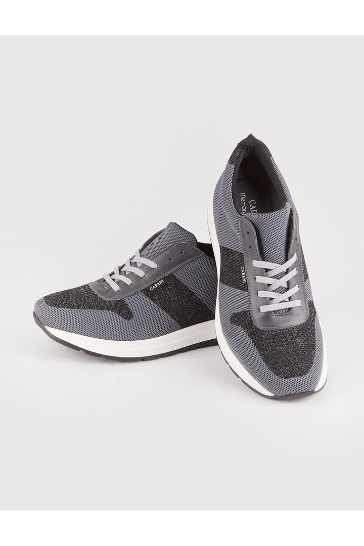 Cabani Shoes Baskets de sport pour homme en tricot gris foncé avec lacets - Anthracite