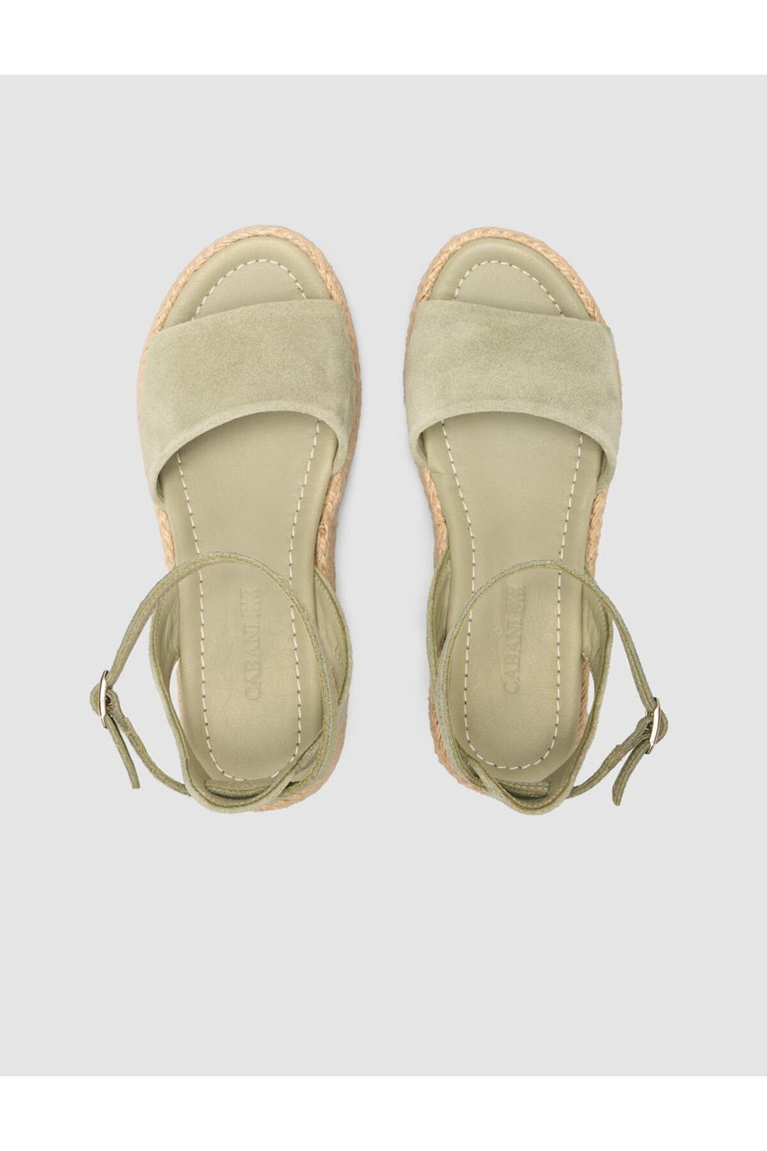 Cabani Shoes %100 Cuir véritable Sandales en suède vertes pour femmes - Vert