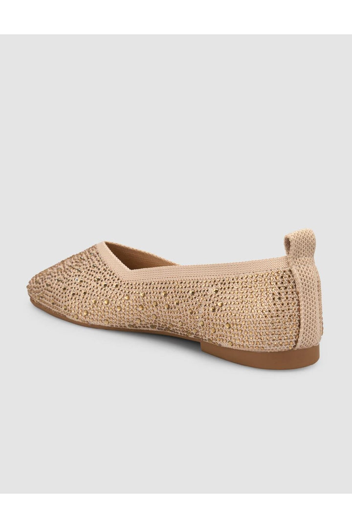 Cabani Shoes Ballerines femmes en beige avec pierres Serario - Beige