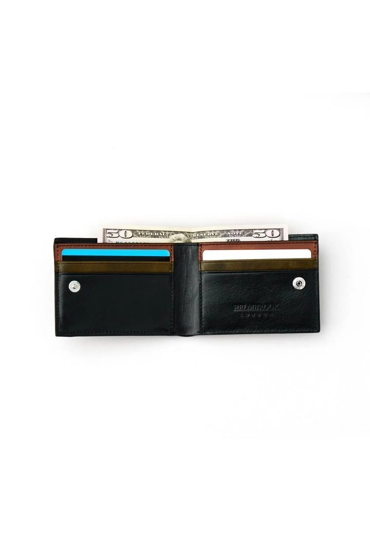 helmbrook Portefeuille en cuir véritable pour homme - Conception de poche multi-baie protégée par RFID - Rigby - Noir - Kaki