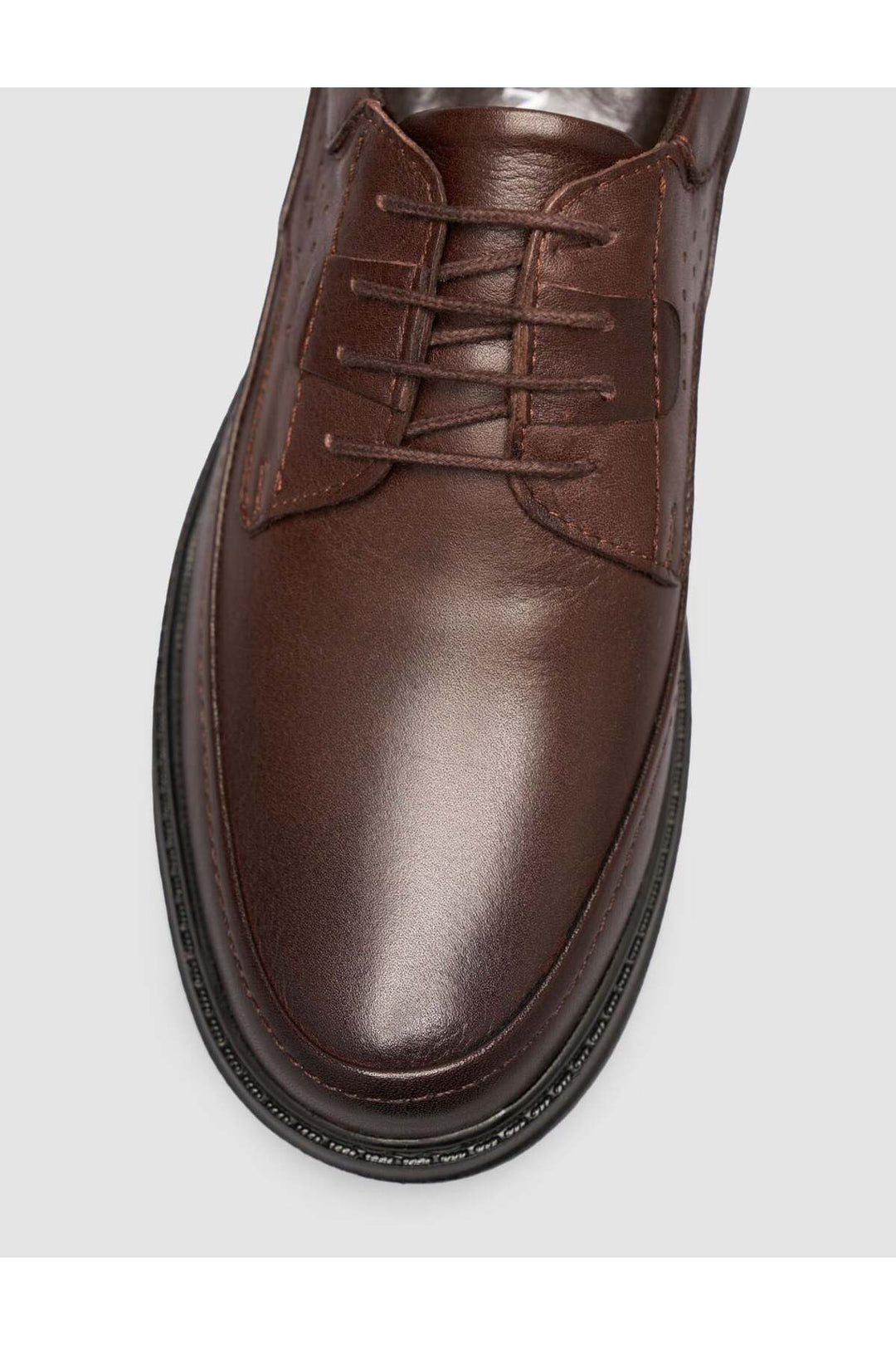 Cabani Shoes Chaussures pour hommes en cuir véritable à lacets marron - Marron