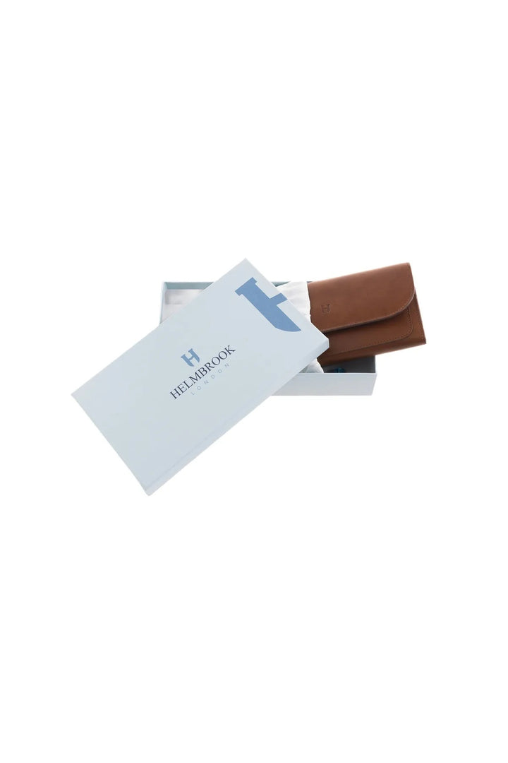 helmbrook Femme Cuir Véritable Grand Portefeuille Fermeture Éclair RFID Protégé Charlotte Tan