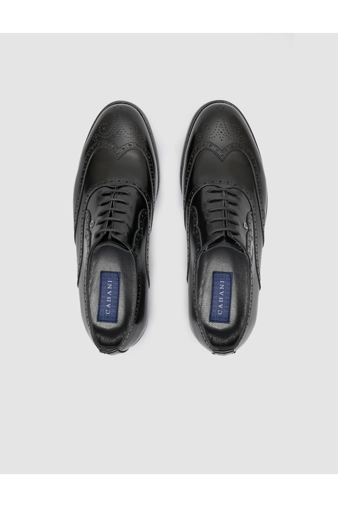 Cabani Shoes Chaussures classiques pour hommes en cuir véritable noir à motifs 100% - Multicolore