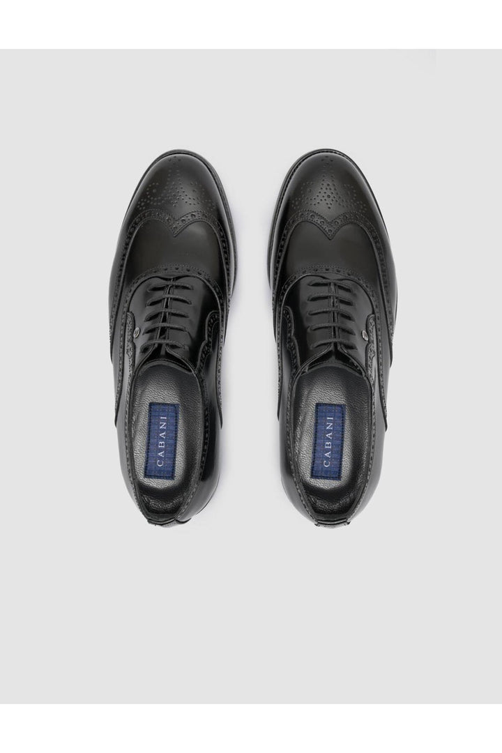Cabani Shoes Chaussures classiques pour hommes en cuir véritable noir à motifs 100% - Multicolore