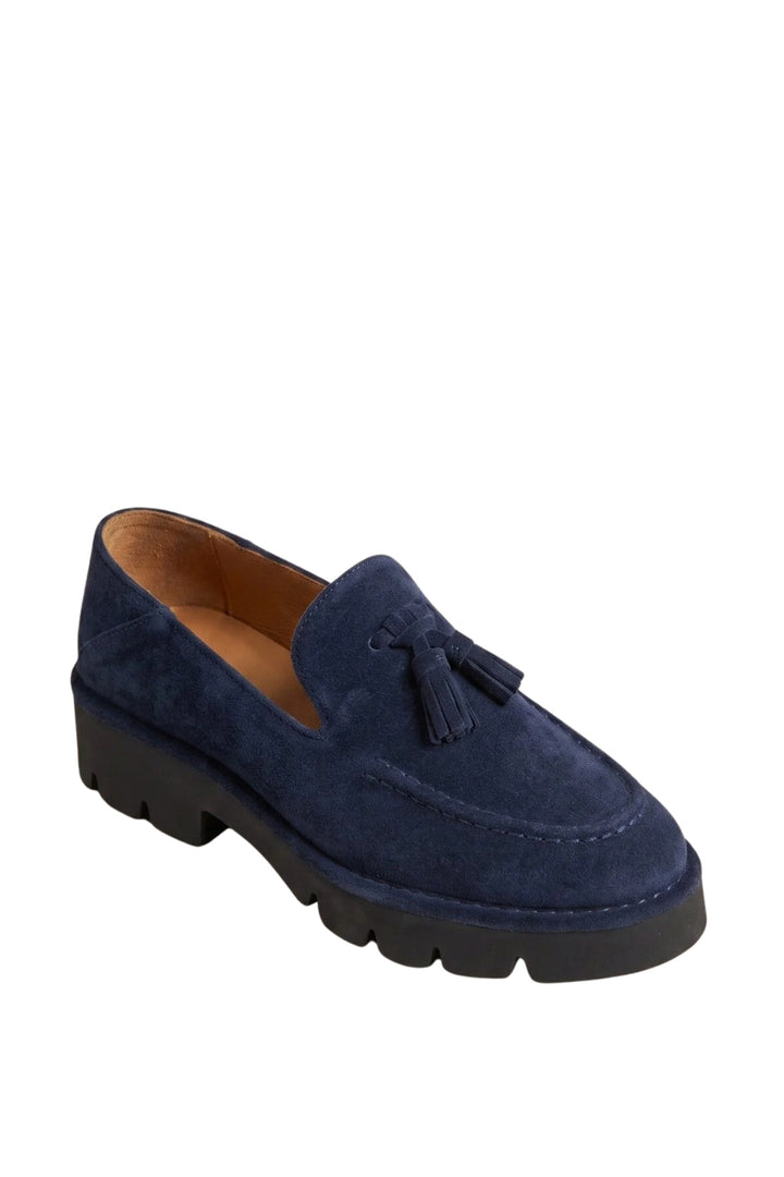 Wavelys ZAYN Chaussures Loafers Élégantes en Cuir Suédé Véritable pour Femmes - Bleu marine