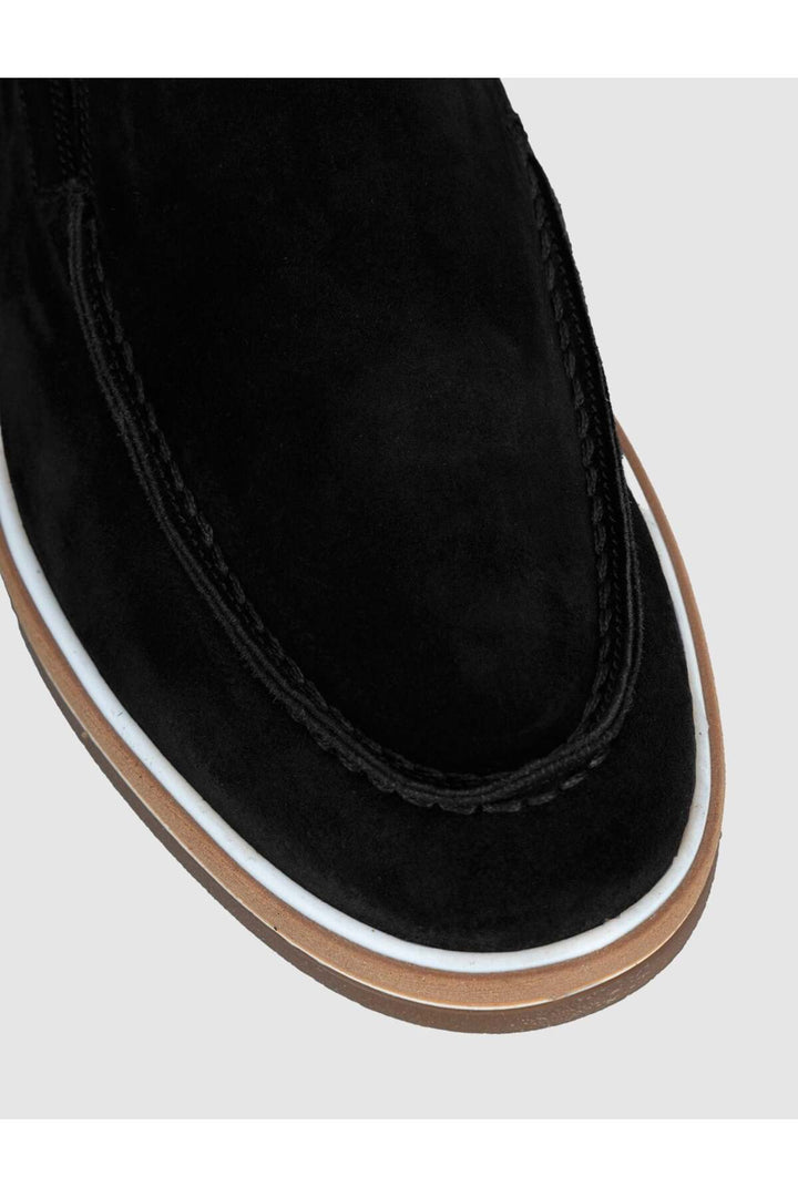 Cabani Shoes Chaussures Loafer pour hommes en cuir véritable suédé noir - Multicolore