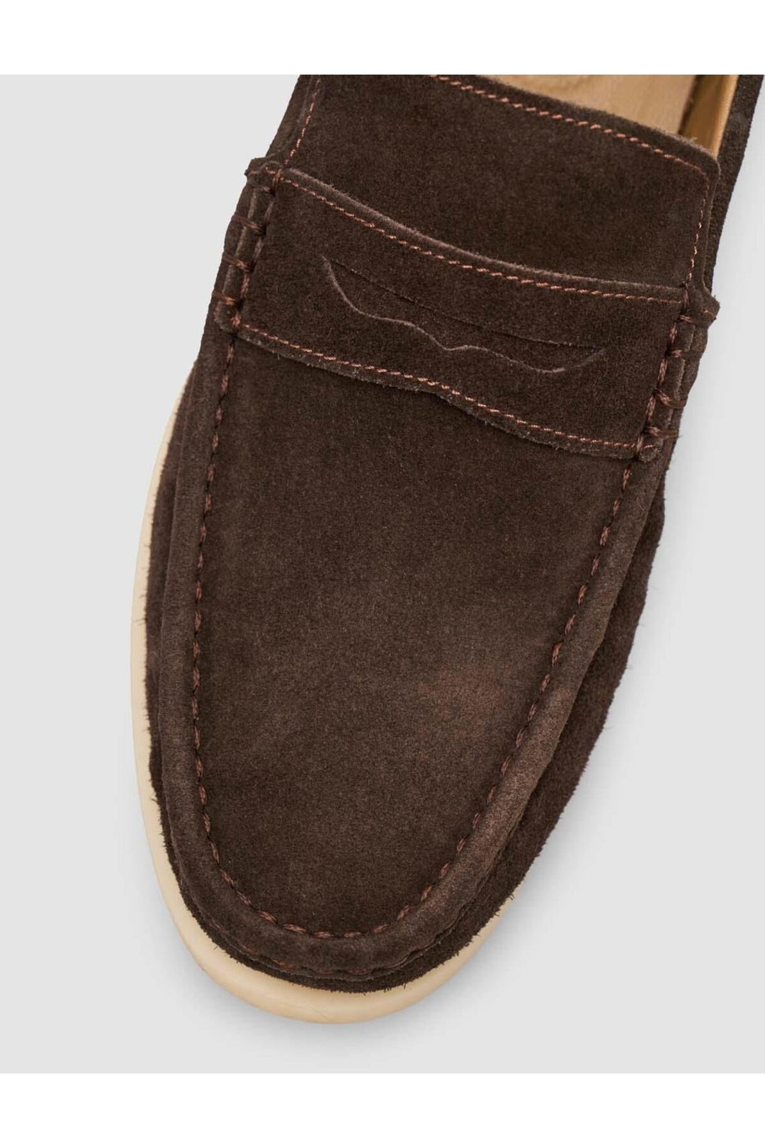 Cabani Shoes Chaussures Loafer pour hommes en cuir suédé véritable sans lacets, marron. - Marron