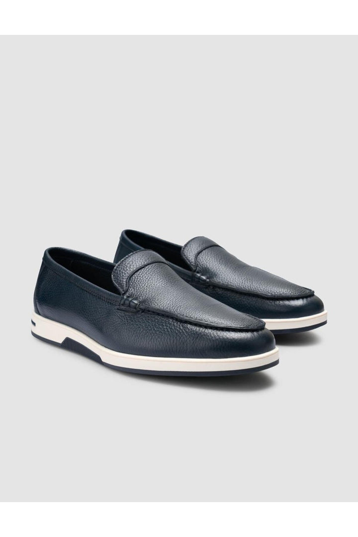 Cabani Shoes %100 Cuir Véritable Mocassins Pour Hommes Bleu marine - Bleu marine