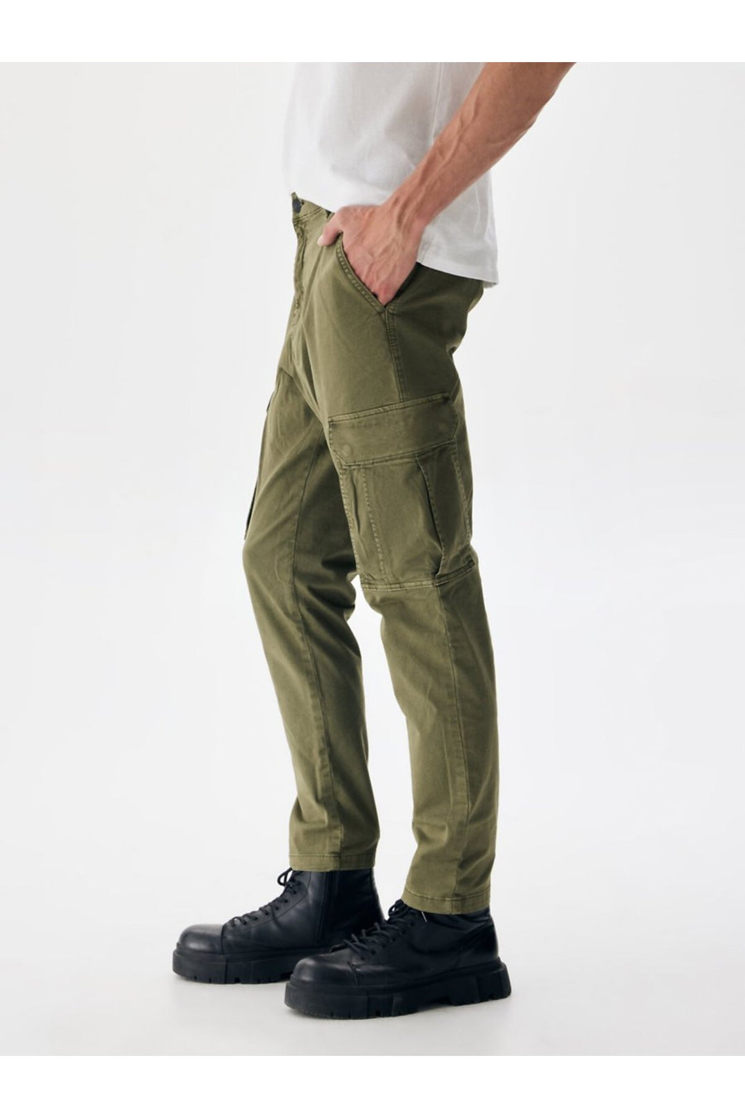 LTB Pantalon vert gabardine jambes droites - Vert