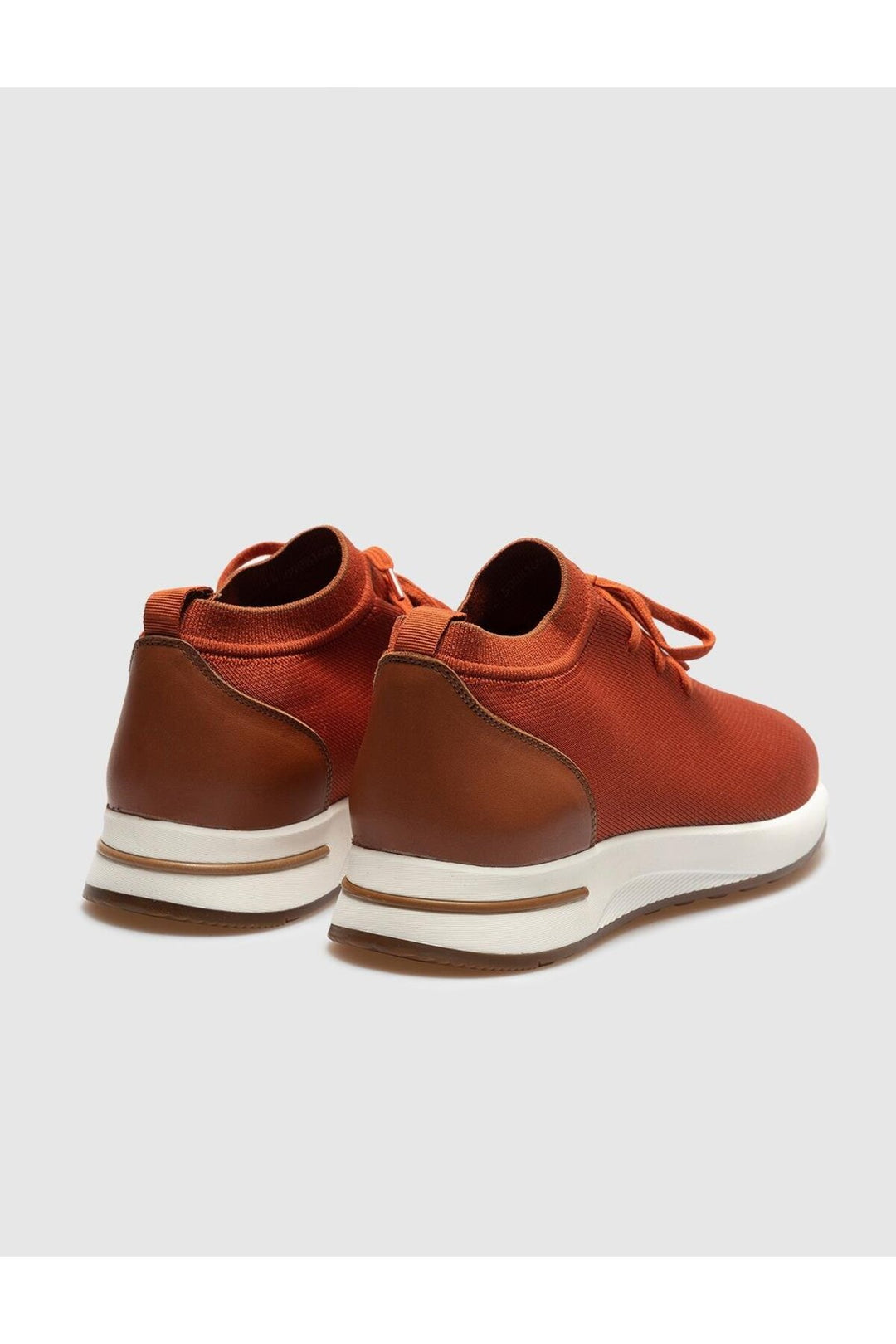 Cabani Shoes Chaussures de sport pour hommes en tricot rouge brique avec lacets - Orange