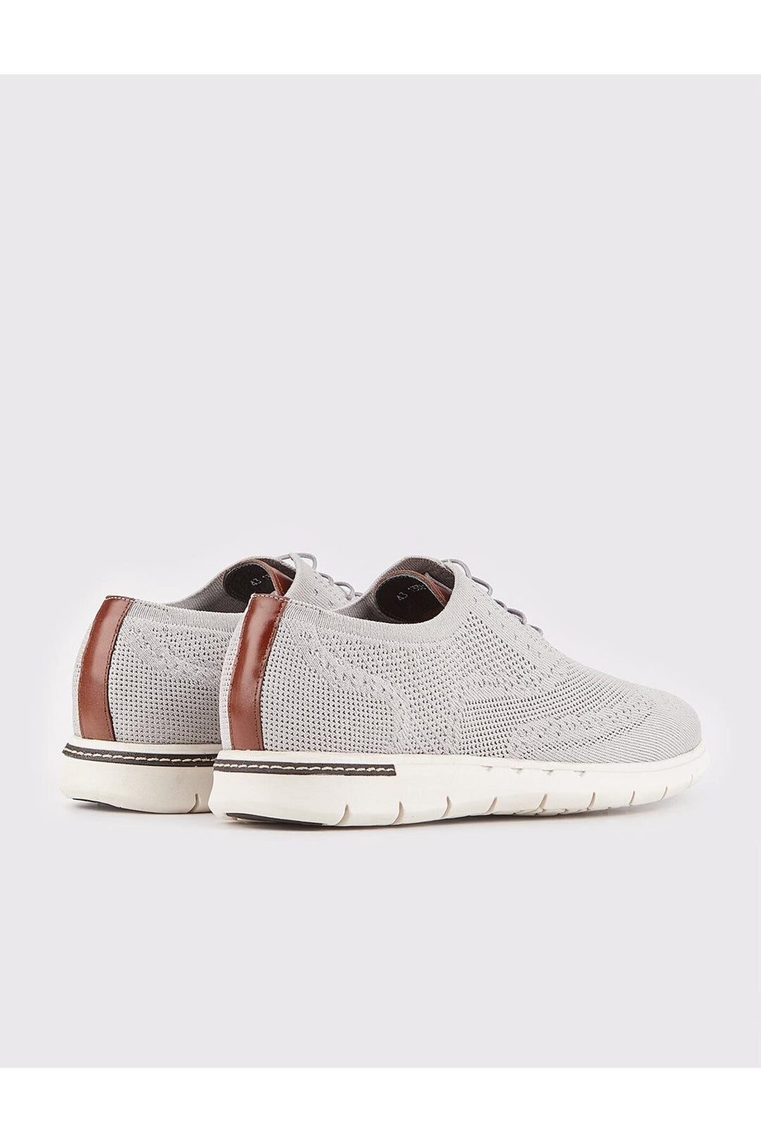 Cabani Shoes Chaussures de ville pour hommes en tricot gris avec semelle en EVA et lacets. - Gris