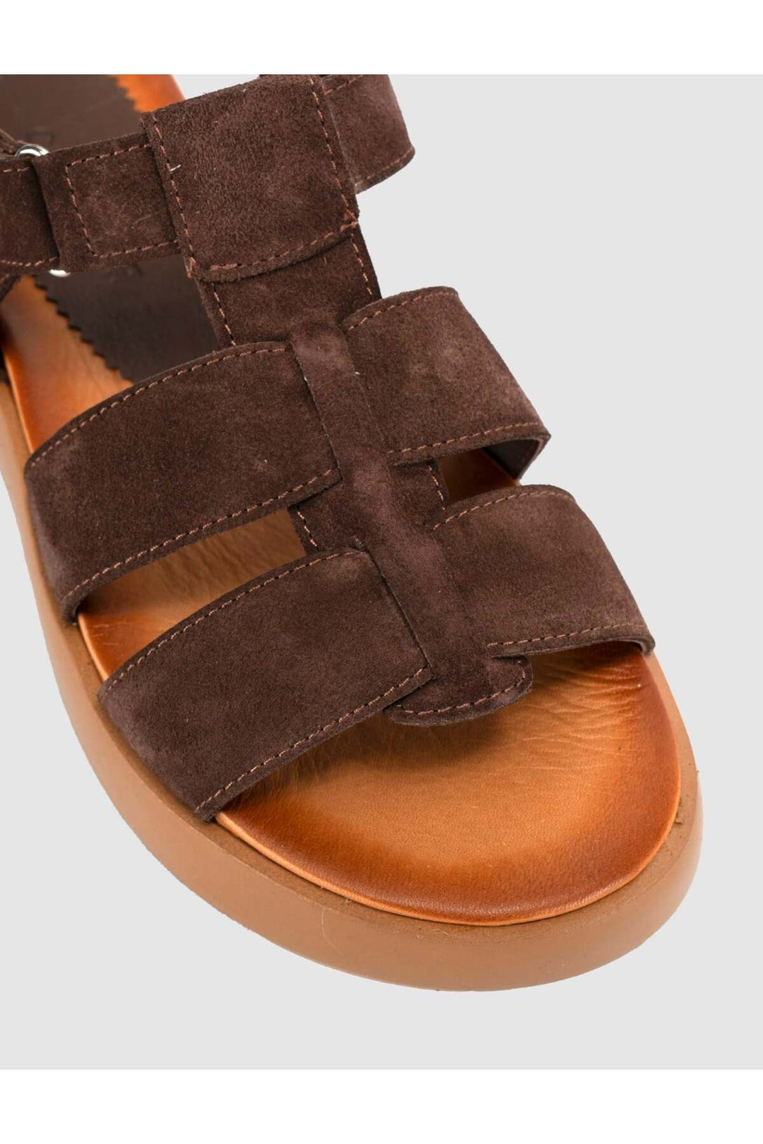 Cabani Shoes Sandales gladiateurs à semelle plateforme en cuir véritable pour femmes marron - Marron