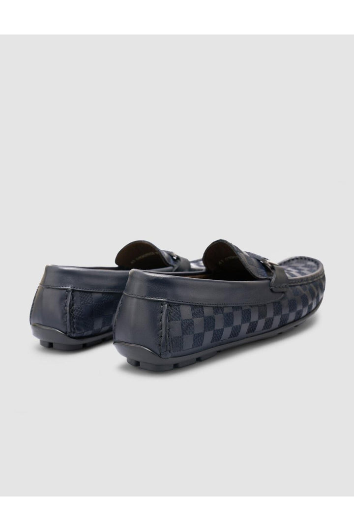 Cabani Shoes %100 Cuir Véritable Mocassins Pour Hommes Détails Boucle Bleu Marine - Bleu marine