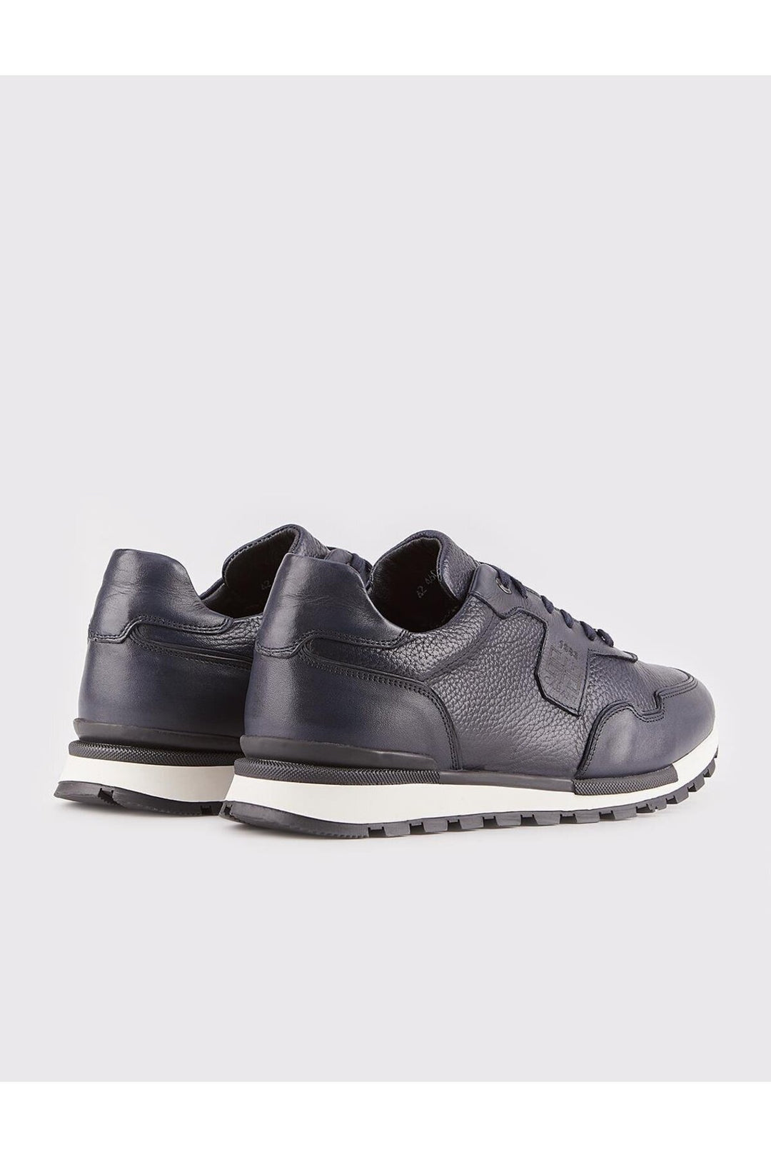 Cabani Shoes Chaussures de sport pour hommes en cuir véritable avec semelle thermo légère, bleu marine et fourrure. - Bleu marine