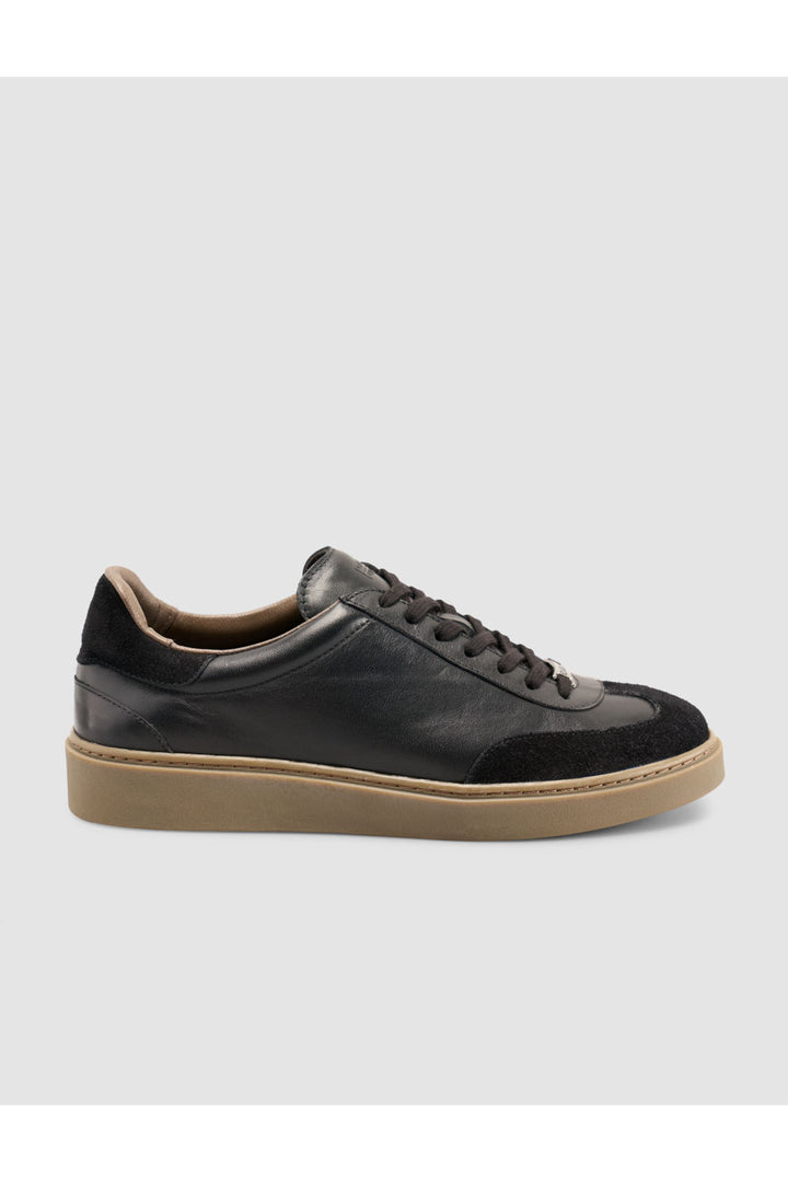 Cabani Shoes Chaussures de sport pour hommes en suède noir 100% cuir véritable - Noir