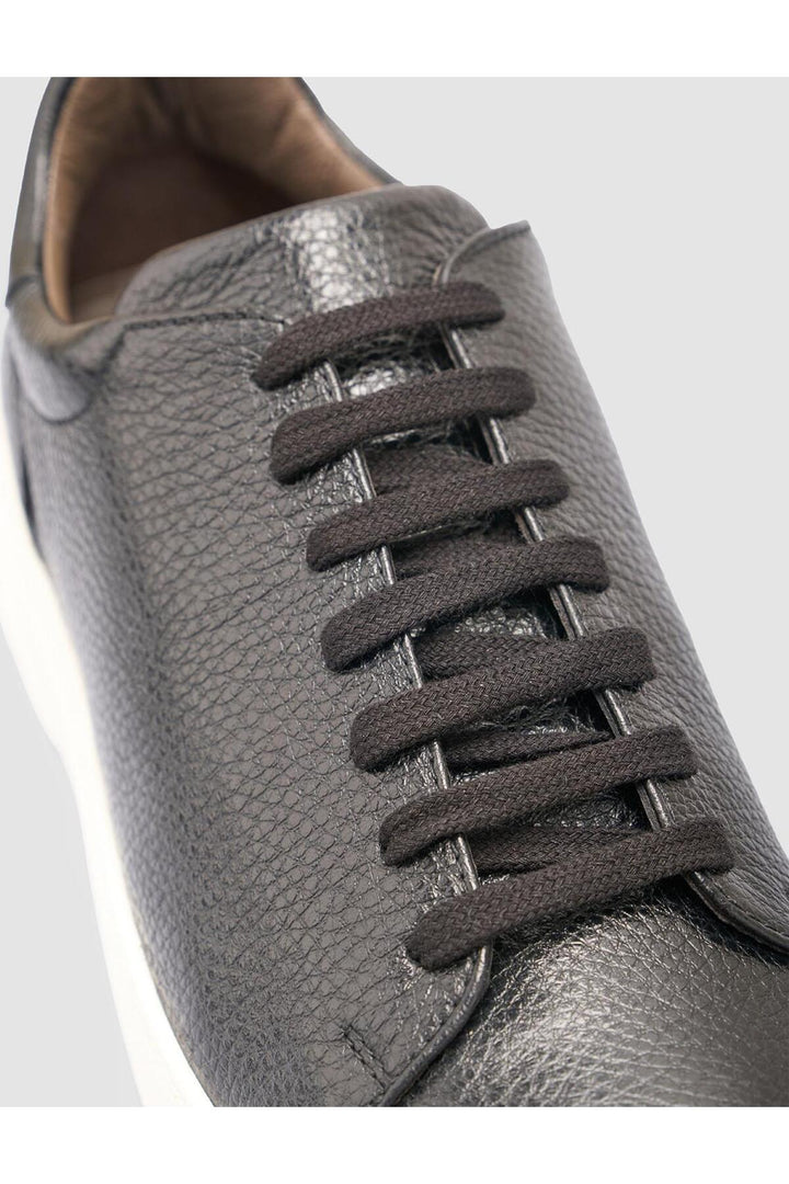 Cabani Shoes %100 Cuir véritable Baskets noires pour hommes - Noir