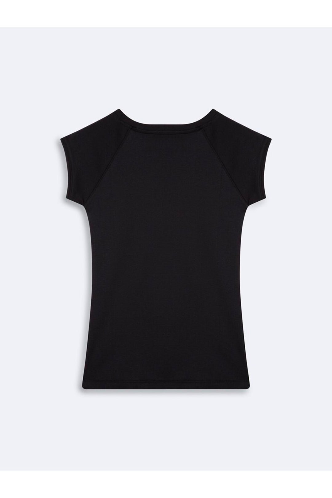 LTB T-shirt noir à col en V avec détails sur les manches - Noir