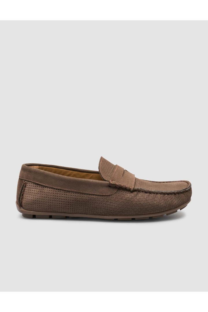 Cabani Shoes Chaussures Loafers pour Hommes en Cuir Véritable Marron d'Été - Marron