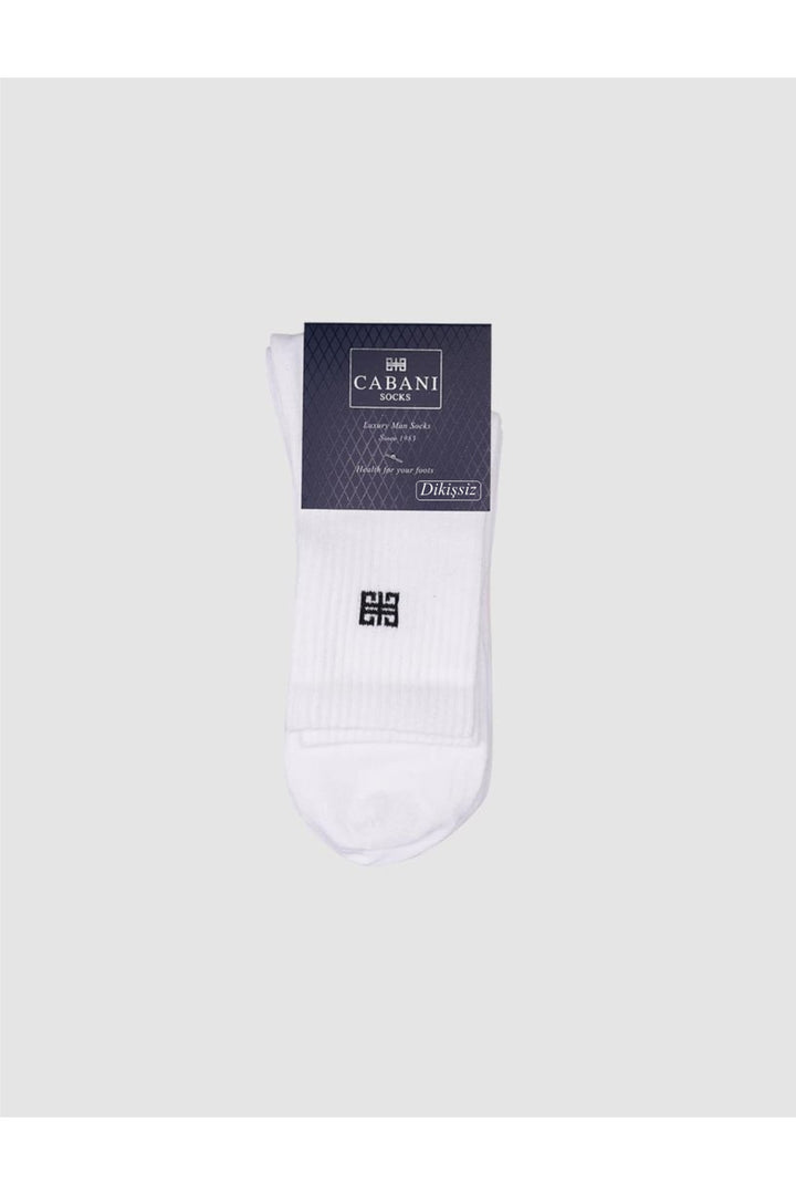 Cabani Shoes Chaussettes de sport pour hommes blanches en lot de 2 - Blanc