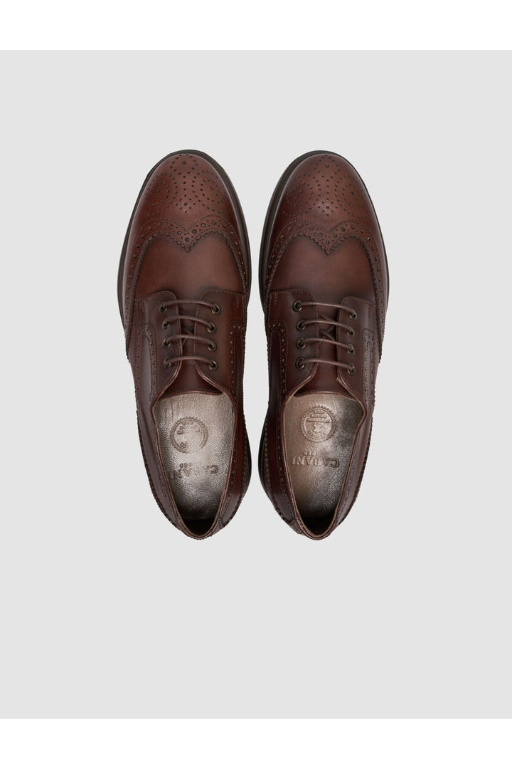 Cabani Shoes Chaussures de ville pour hommes en cuir véritable marron à lacets Eva Taban - Multicolore