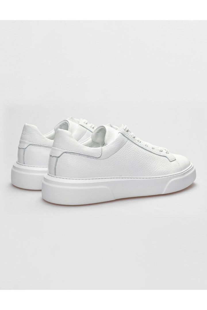 Cabani Shoes Verona Chaussures de sport pour hommes en cuir véritable blanches à lacets - Blanc